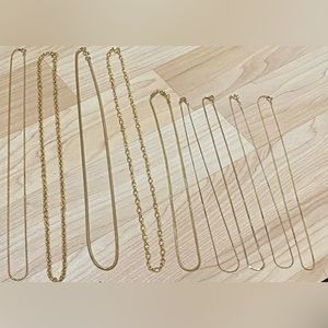 Assortment of 9 Gold Filled Chains